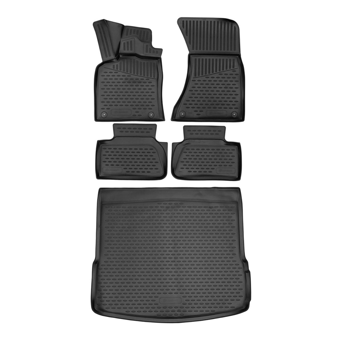 Porsche Macan 3D Floor-Trunk Mats - Omac - Black - 2015-2025